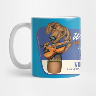 Cute Doxie Dog playing violin in Doxieville, USA Mug